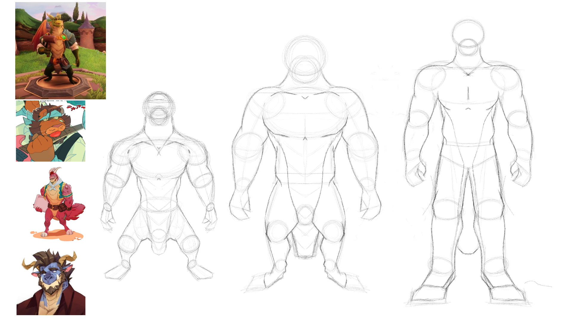 Bocetos de diferentes proporciones